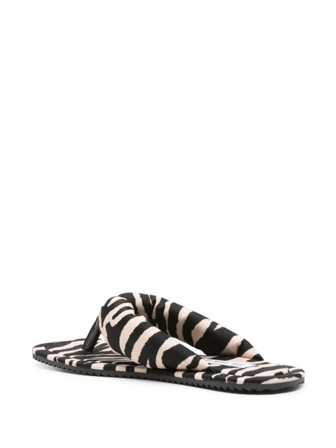 The Attico zebra-print square slides - Neutrals