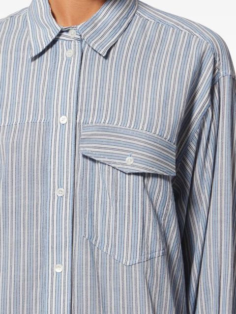 MARANT ÉTOILE Loriane striped flap-pocket mini dress - Blue