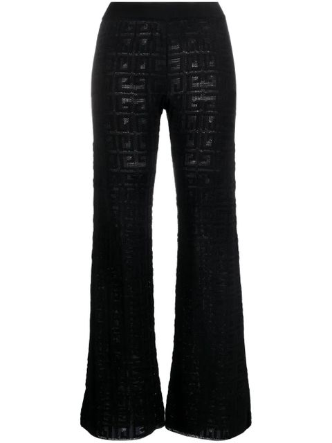 Givenchy logo intarsia-knit flared trousers - Black - zdjęcie produktu nr 1