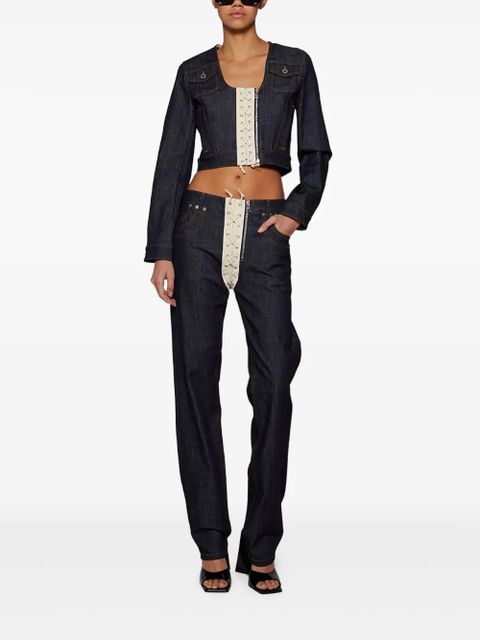 Jean Paul Gaultier cropped denim jacket - Blue