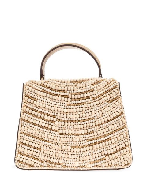 Cult Gaia wood-bead embellished tote bag - Neutrals - zdjęcie produktu nr 2
