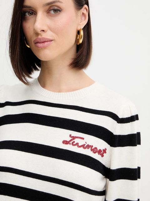 Twinset sweter z domieszką kaszmiru damski kolor czarny lekki 252TP3090