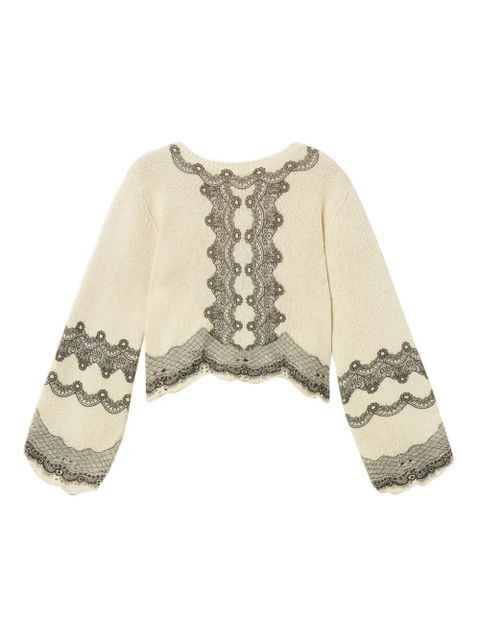 TWINSET patterned knitted top - Neutrals - zdjęcie produktu nr 1