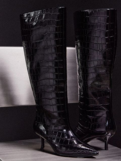 Answear.LAB kozaki skórzane kolor czarny na szpilce - zdjęcie produktu nr 1