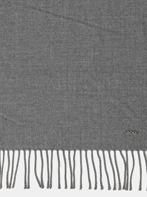 BOSS szalik wełniany kolor szary gładki 50517216 - zdjęcie produktu nr 2