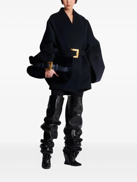 Balmain belted wrap coat - Black - zdjęcie produktu nr 2