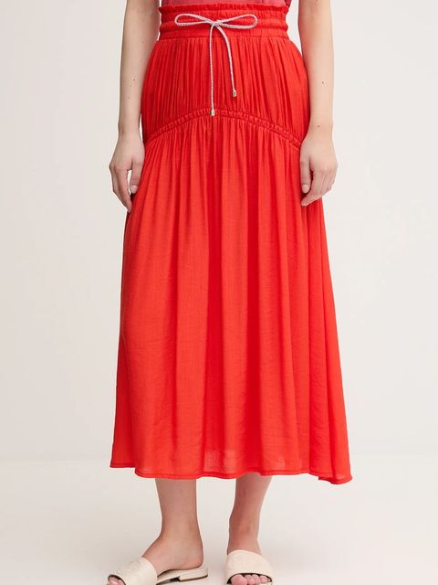 La Petite Française spódnica JOSETTE kolor pomarańczowy midi rozkloszowana JOSETTE - zdjęcie produktu nr 1