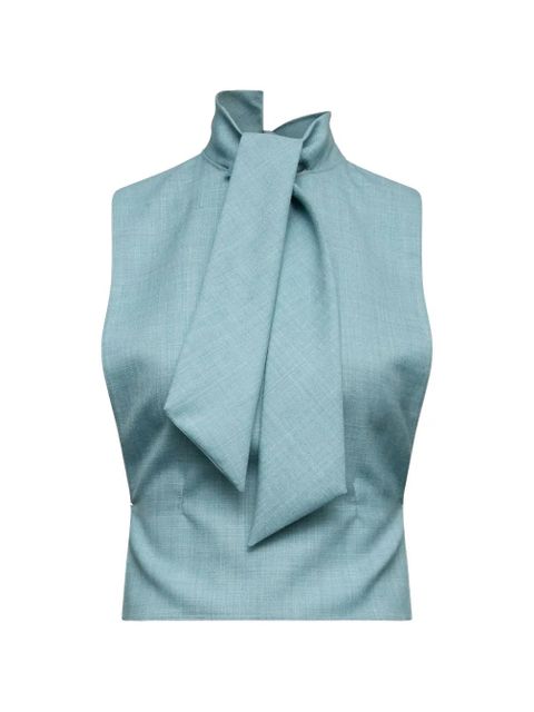 MM6 Maison Margiela pussy-bow cropped scarf top - Blue - zdjęcie produktu nr 1