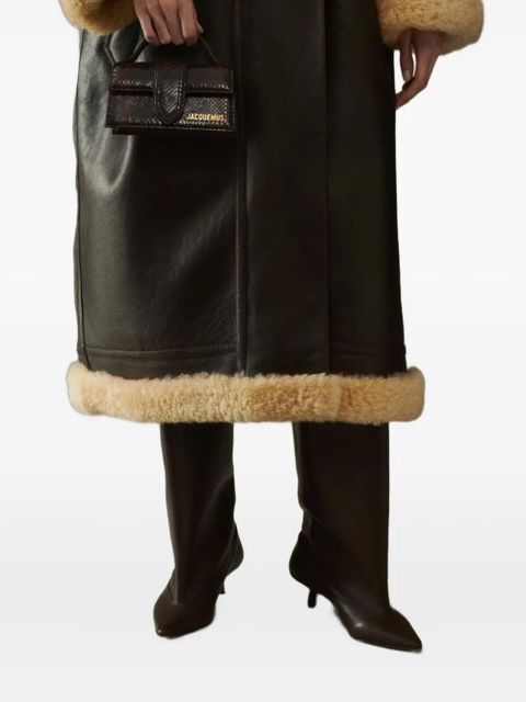 Jacquemus The Bambino top-handle leather clutch bag - Brown