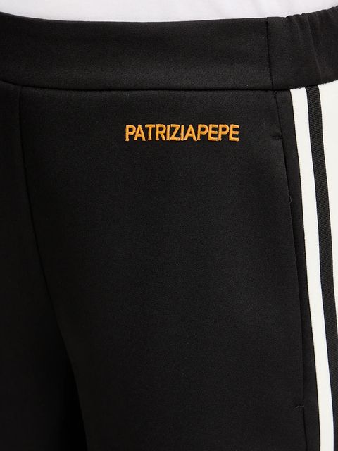 Patrizia Pepe spodnie damskie kolor czarny szerokie high waist 2P1716 A664