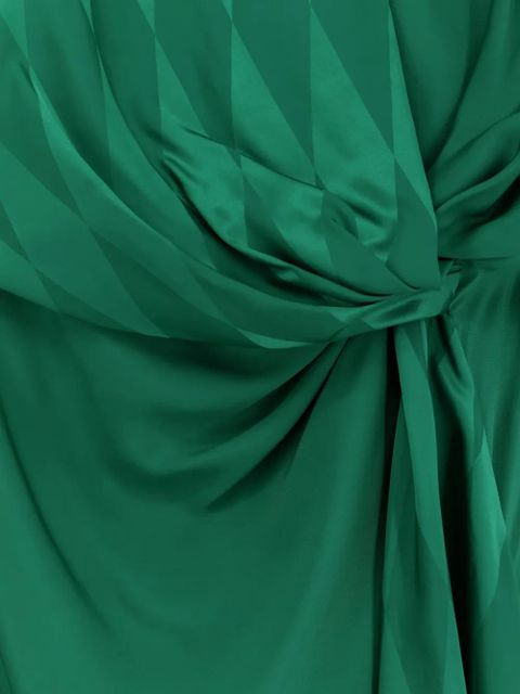 Versace diamond-pattern twisted-waist dress - Green