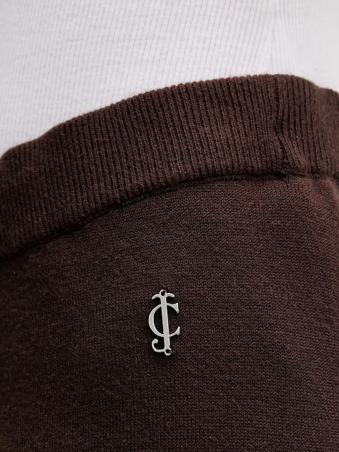 Juicy Couture spodnie damskie kolor brązowy proste high waist JCGBJ225017