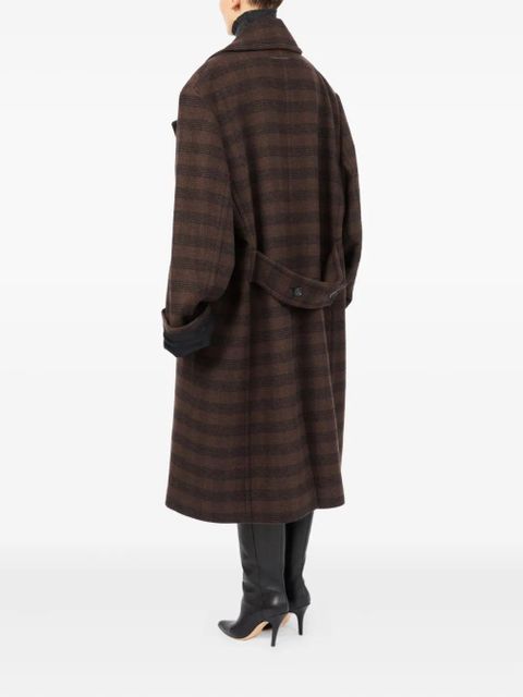 MM6 Maison Margiela checked double-breasted coat - Brown