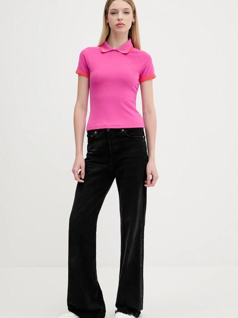 adidas Originals polo Short Polo damski kolor różowy JY3489 - zdjęcie produktu nr 2