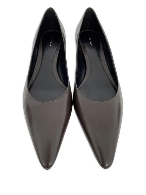 The Row pointed-toe kitten-heel pumps - Brown