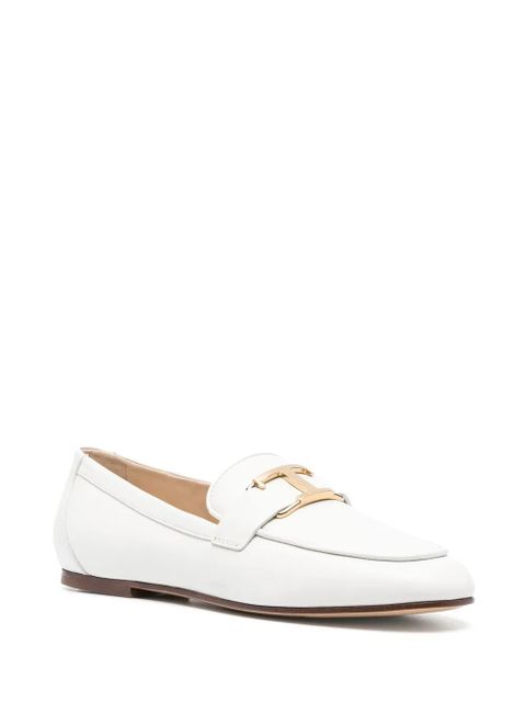 Tod's T-logo leather loafers - White
