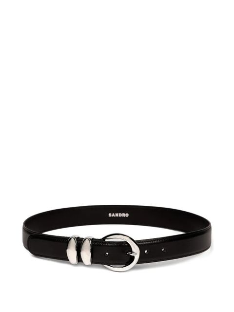 SANDRO metal buckle leather belt - Black - zdjęcie produktu nr 1