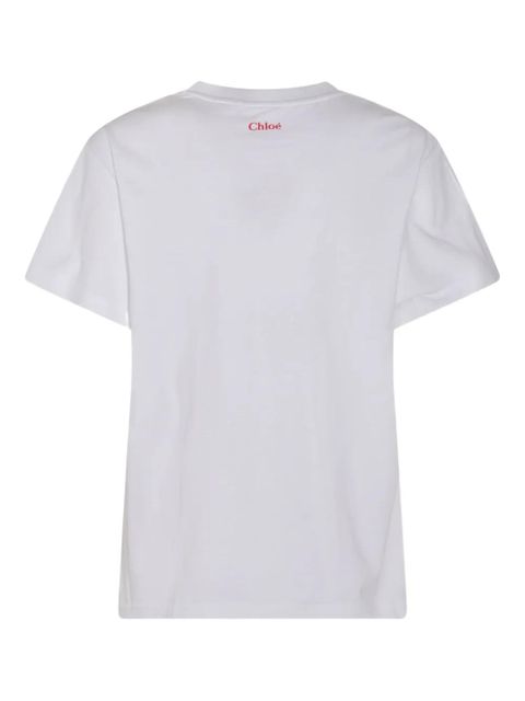 Chloé embroidered cotton T-shirt - White