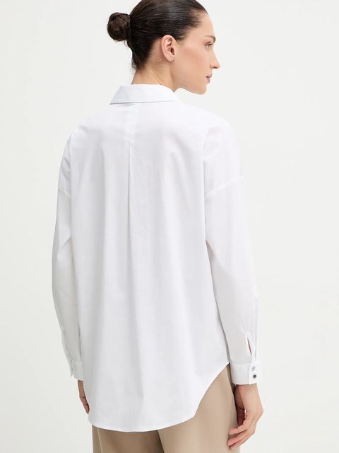 Morgan koszula damska kolor biały relaxed z kołnierzykiem klasycznym CRISTO