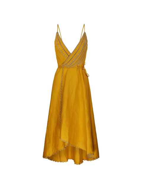 FARM Rio eyelet-embellished wrap dress - Yellow - zdjęcie produktu nr 1
