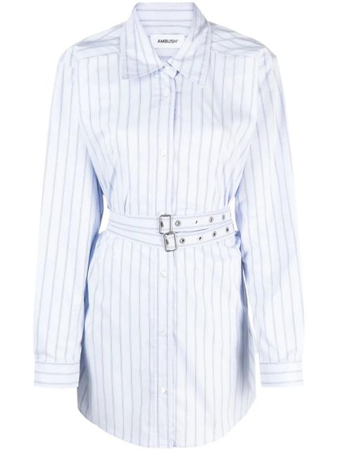 AMBUSH striped cotton-blend shirtdress - Blue - zdjęcie produktu nr 1