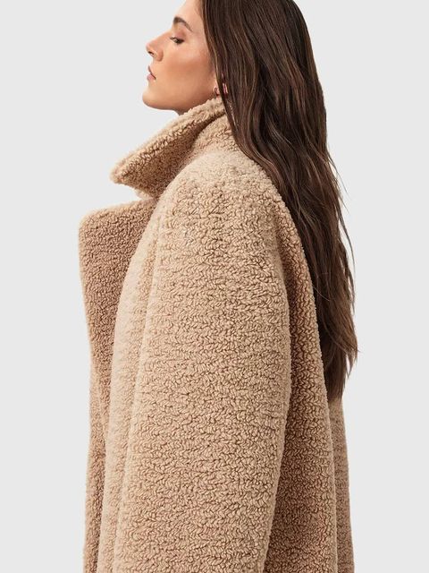 AllSaints płaszcz kolor beżowy W062OB