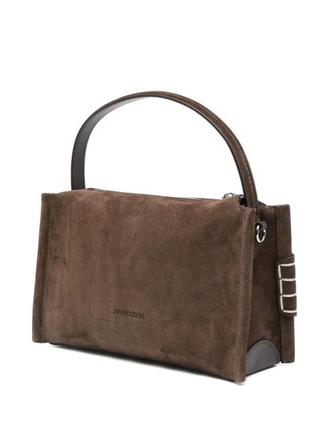 JW Anderson small loafer suede top handle bag - Brown