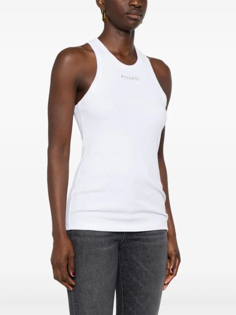 PINKO logo ribbed tank top - White - zdjęcie produktu nr 2