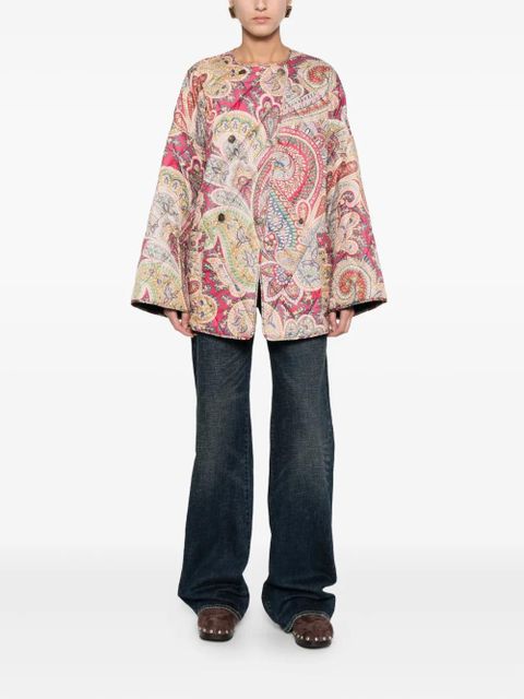 ETRO paisley quilted jacket - Red