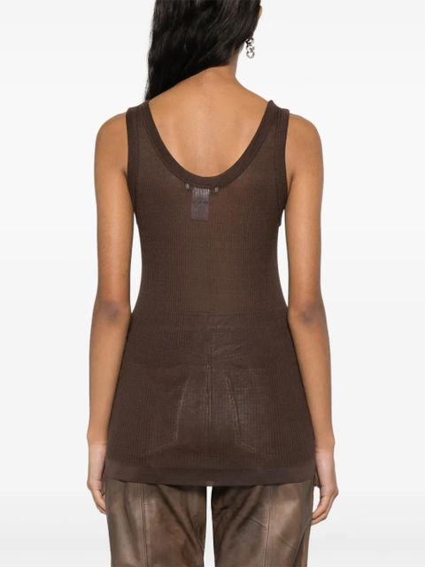 LEMAIRE fine-ribbed seamless tank top - Brown