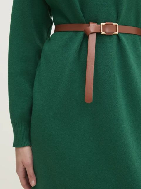 Answear.LAB sukienka kolor zielony midi prosta