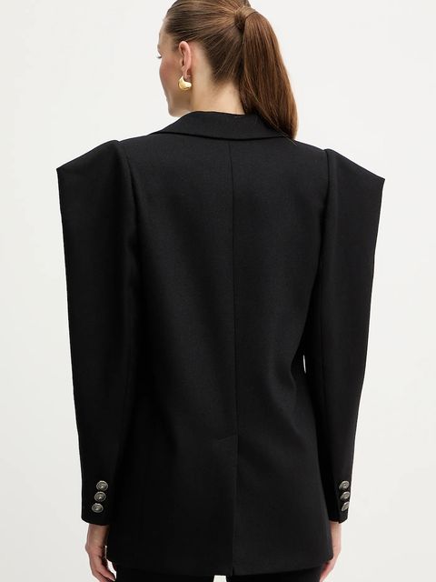 Versace Jeans Couture marynarka z dodatkiem wełny kolor czarny jednorzędowa gładka 79HAQ705 N0542