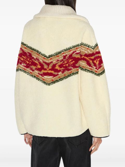 MARANT ÉTOILE Marner graphic-stripe fleece sweater - Neutrals