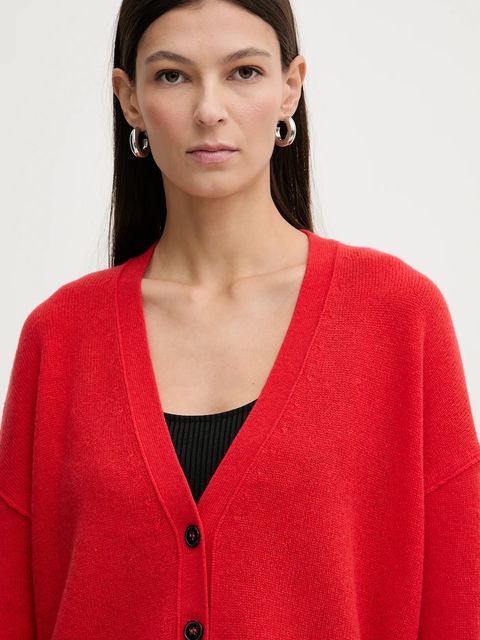 Marc O'Polo kardigan wełniany damski kolor czerwony 600605461119