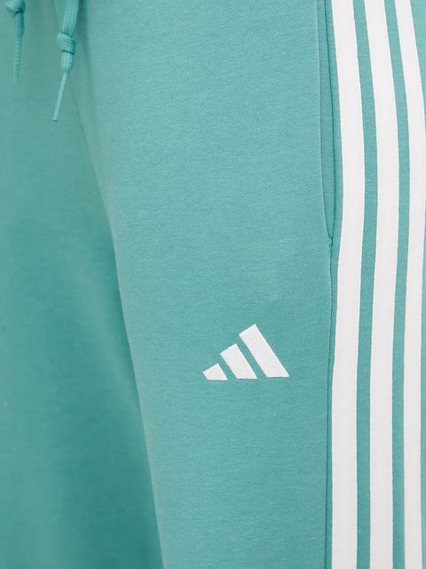 adidas spodnie dresowe 3-Stripes damskie kolor turkusowy wzorzyste JY3141