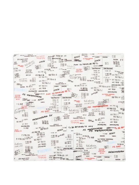 MM6 Maison Margiela logo-print scarf - White - zdjęcie produktu nr 1