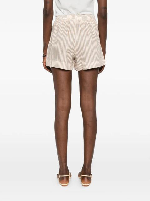 MC2 Saint Barth Meave striped logo-embroidered shorts - Neutrals