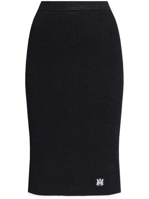 AMIRI Ma logo-embroidered midi skirt - Black - zdjęcie produktu nr 1