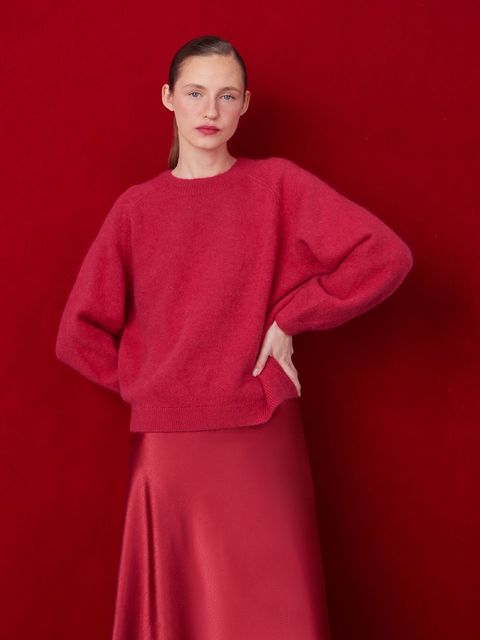 Medicine sweter damski kolor czerwony ciepły - zdjęcie produktu nr 1