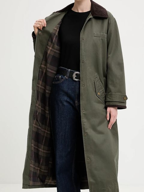 Abercrombie & Fitch płaszcz kolor zielony KI144-5195-340