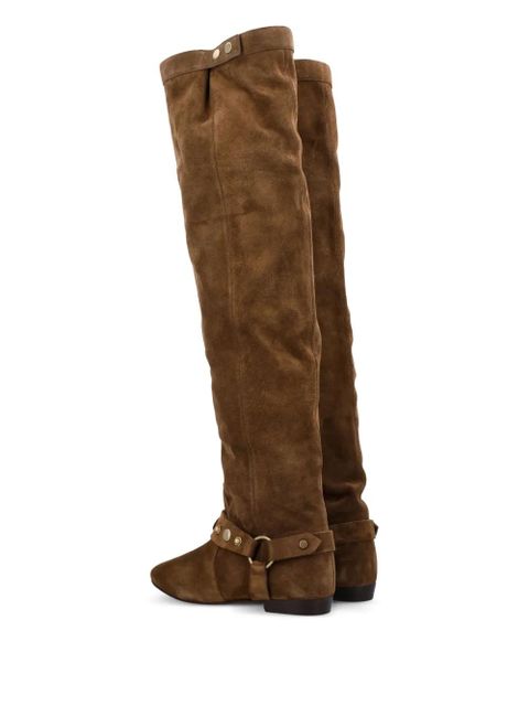 ISABEL MARANT Selize suede buckle boots - Brown