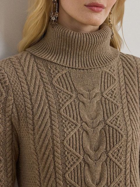 Lauren Ralph Lauren sukienka z dodatkiem wełny kolor beżowy mini dopasowana 200979705