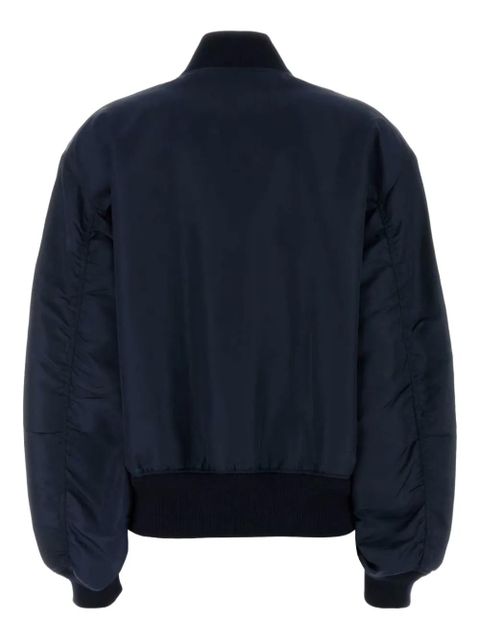Prada logo-patch bomber jacket - Blue - zdjęcie produktu nr 2
