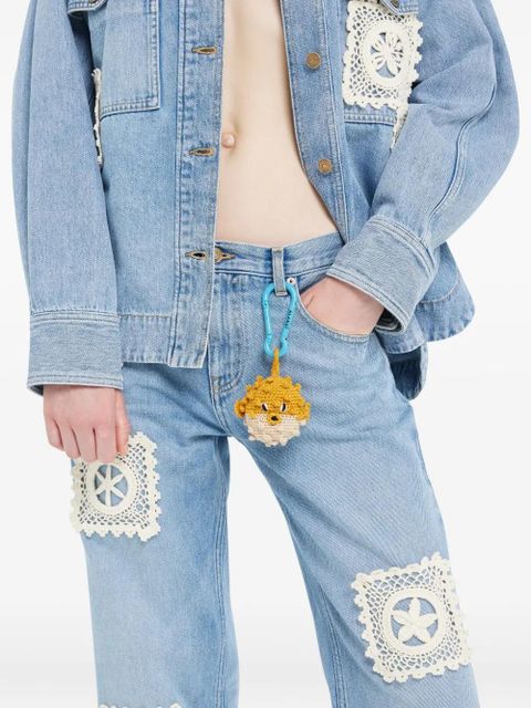 Alanui Puffer Fish crochet keyring - Yellow