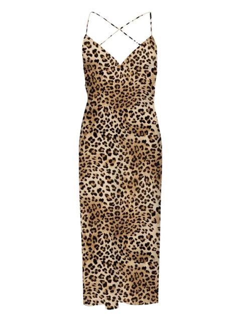 MC2 Saint Barth Eydis cross-back leopard-print maxi dress - Brown - zdjęcie produktu nr 1