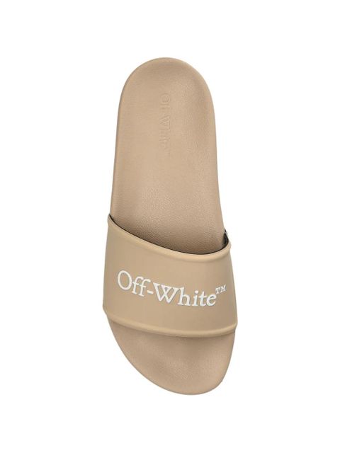 Off-White embossed-logo slides - Neutrals