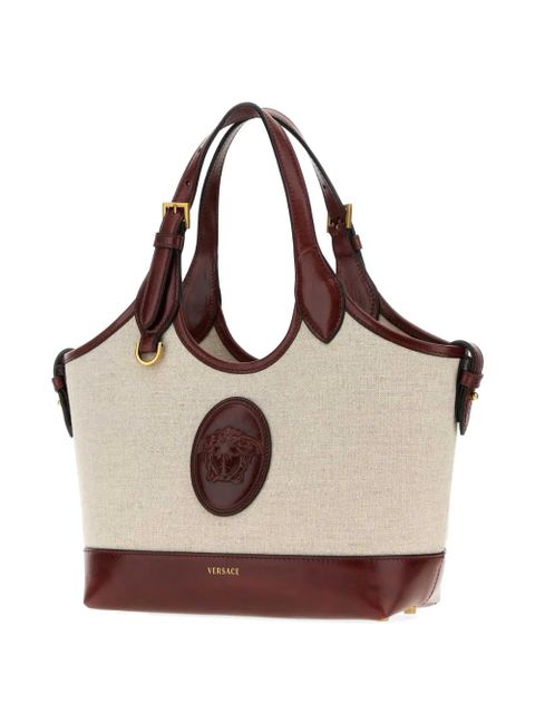 Versace small Rivière canvas tote bag - Neutrals
