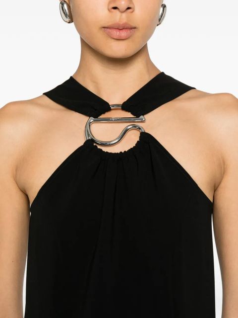 Coperni logo-plaque midi dress - Black