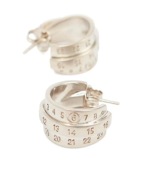 MM6 Maison Margiela Triple Number-motif earrings - Silver