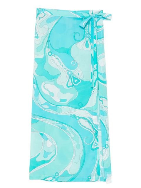 PUCCI Orchidee side tie cotton muslin maxi skirt - Blue - zdjęcie produktu nr 1